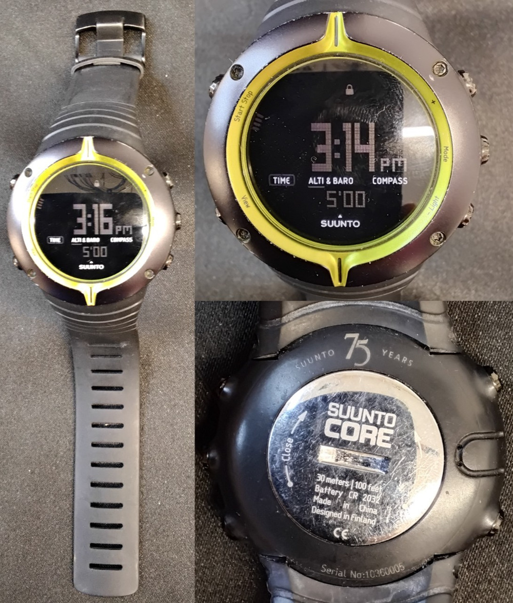 Suunto Core Men's Watch Altimeter Barometer Compass Working Black/Green #Z5874